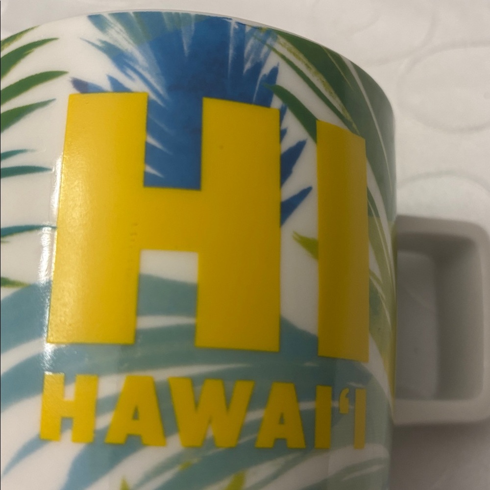 Starbucks Hawaii Tropical Palm Mug 14 Fl Oz Yellow Interior 2019 - Picture 7 of 7